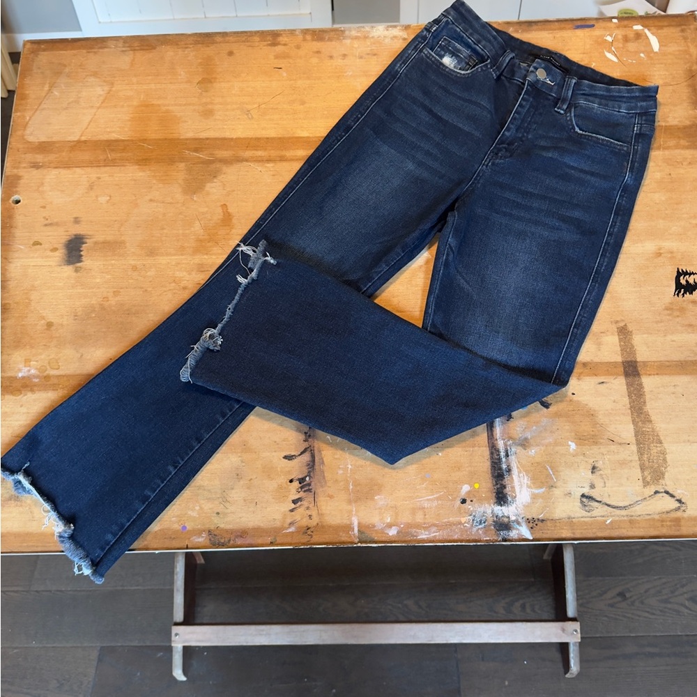 Flying Monkey High Rise Dark Blue Distressed Jeans
